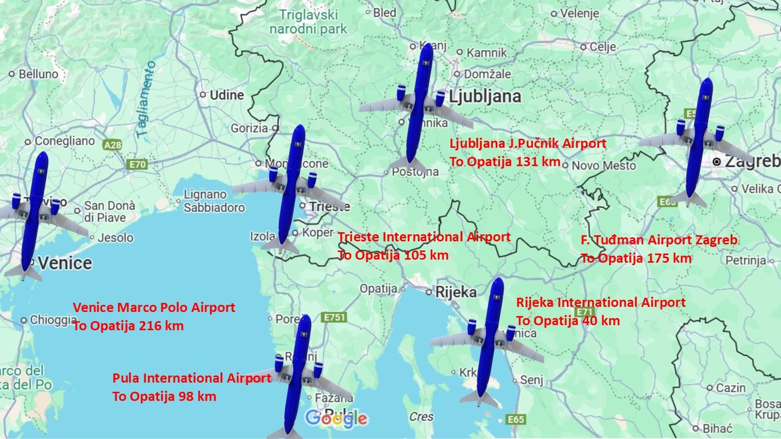 Airports map